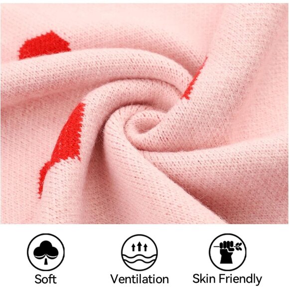 Women's Heart Knit Cardigan Sweater V Neck Pockets Casual Spring Fall Winter - Picture 6 of 6